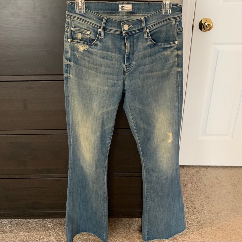 mother light wash flare jeans